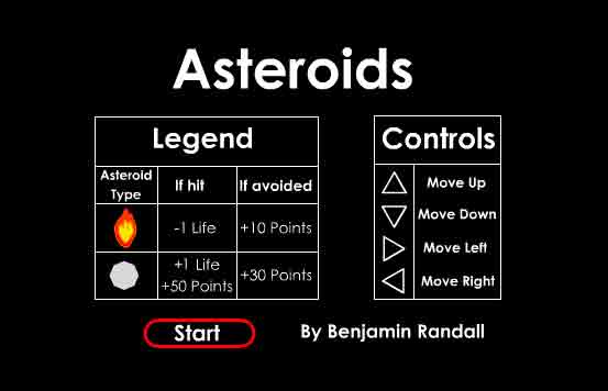 Asteroids Game - View 1