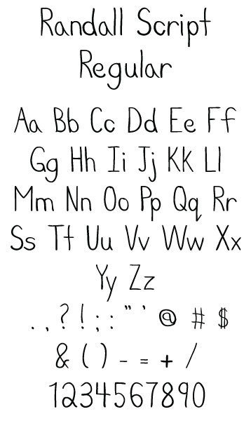 Randall Script - Font - Sample 1